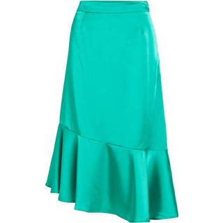 👉 Middellange rok vrouwen groen Ruchedetails