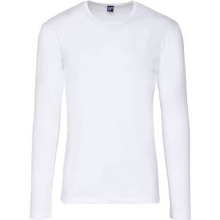 👉 Longsleeve rood wit l male Alan Red stretch round neck Olbia White