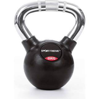 👉 Kettlebell rubber chroom Sport-Thieme® met greep, 6 kg