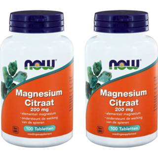 👉 Magnesium gezondheid NOW Citraat 200mg DUO Tabletten