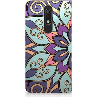 👉 Purper Nokia 5.1 (2018) Smart Cover Purple Flower 8720091486928