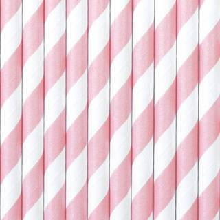 👉 Papieren rietje roze wit active Rietjes Lichtroze/Wit 19,5cm 10 stuks
