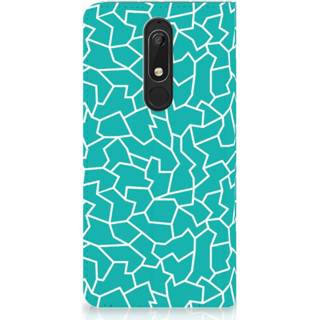 👉 Blauw Nokia 5.1 (2018) Bookcase Cracks Blue 8720091056831