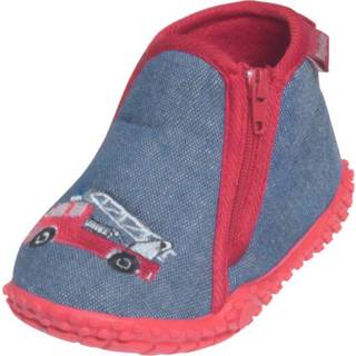 👉 Pantoffels blauw polyester junior Playshoes brandweerwagen maat 18/19 4010952334944