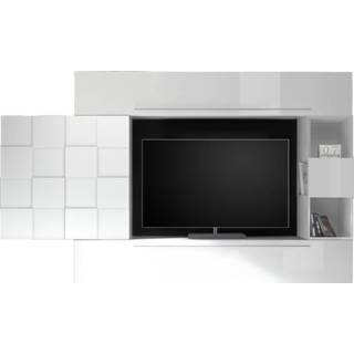 👉 Wit spaanplaat glans TV-wandmeubel set Duran in hoogglans