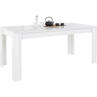 👉 Eettafel wit kristal spaanplaat glans 180 cm breed in hoogglans