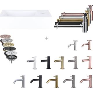 Fonteinset wit keramiek Differnz Mix En Match Force 40x22x9 cm (Keuze Uit 5 Kleuren Kranen) 8719304397021