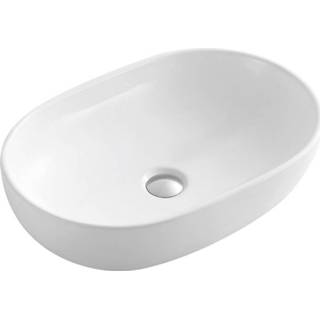 👉 Waskom wit keramiek ovaal zonder waste caleo Sapho 60.5x42 cm 8590913837470