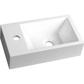 👉 Fontein wit marmer rechthoekig glans amarok links Sapho 40x22 cm 8590913856532