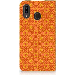 👉 Oranje Samsung Galaxy A30 Hoesje met Magneet Batik 8720091576810