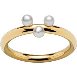 👉 Goudkleurige Ring met Drie Zoetwaterparels van M&M