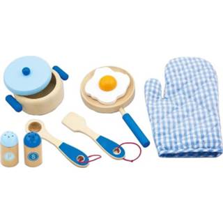 👉 Blauw hout junior Viga Toys ontbijtset 8 delig 6934510501150