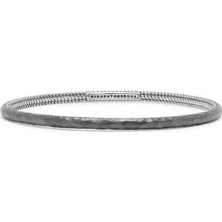 👉 Armband zilver m bangle active rond vrouwen zwart Buddha to 303 Dunia Ben Inside Black Maat (17-19 cm) 8718997094095