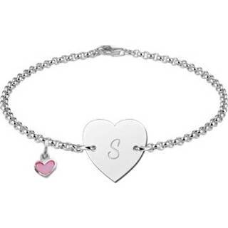 👉 Names4ever Zilveren Baby Armbandje in Hartvorm met Letter