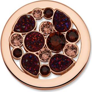 👉 Staal medium active vrouwen bordeaux Mi Moneda SW-BON-25-M Bonita SS Open Rosegoldplated disc with and fine crystals 8719116013362
