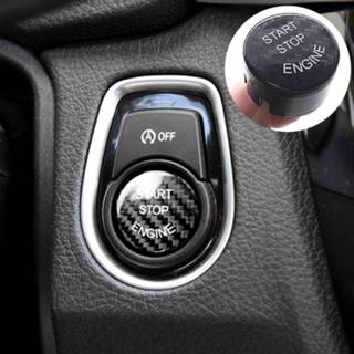 👉 Motorstart zwart carbon fiber Auto motor start knop decoratie cover trim voor BMW F chassis 6922071900949