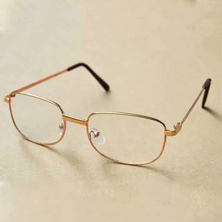 Metalen frame hars goud Volledige lenzen Presbyopic bril leesbril + 1.00 D (goud)