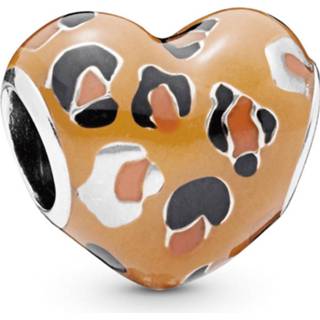 👉 Bedel emaille zilver vrouwen active fantasie bruin Pandora 798065ENMX Spotted Heart met 5700302776096