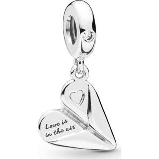 👉 Zilver vrouwen familie active Pandora 797876CZ Hangbedel Heart Paper Plane