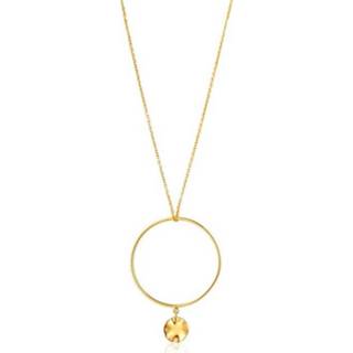 👉 Zilver vrouwen ankerschakel Texture Mix veersluiting glanzend active goudkleurig Ania Haie N007-02G Ketting Ripple Circle 70-80 cm 5052469202162