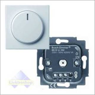 👉 Busch-Jaeger dimmer 6513 U-102 met draaiknop voor tronic (elektronische trafo's) (40-420W) Solo savanne/ivoorwit