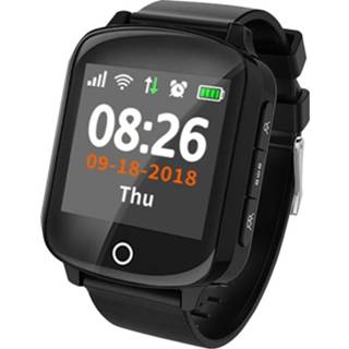 👉 Smartwatch zwart D200 1 54 inch IPS kleurenscherm voor de oudere IP68 waterdicht ondersteuning van GPS + LBS WiFi tracker/One-Key EHBO/hartslag bloeddruk monitoring/Fall-Down alarm/twee-weg gesprek (zwart) 6922478286691