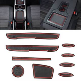 Rode plastic Auto water Cup poort slot matten anti-slip interieur deur pad voor Toyota Vancoppenolle 2014-2016 6922447021933