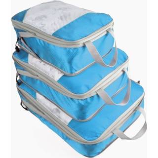 👉 Reistas hemelsblauw 3 in 1 opslag Organizer set tassen schoen Bagage koffer kleding organisator (hemelsblauw)