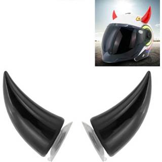 Motorfiet zwart 2 stuks motorfiets helm duivel decoratie Motorhelm zuignappen hoorns hoofddeksel zuignap (zwart) 6922179341606