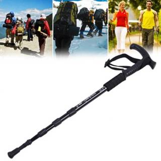 👉 Handvat zwart aluminium Aotu AT7555 108cm Outdoor Camping legering T Lock 4 Alpenstock (zwart) 6922748714961