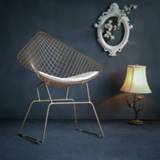 👉 Eetkamerstoel goud Noordse moderne minimalistische casual holle draad creatieve persoonlijkheid (goud)
