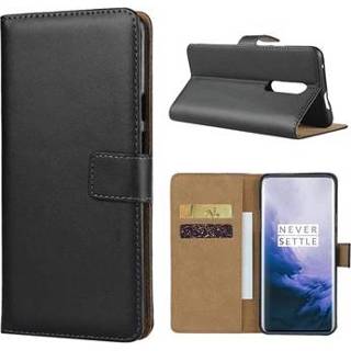 👉 Portemonnee zwart leder OnePlus 7 Pro Wallet Case met Standaard - 5712579993120