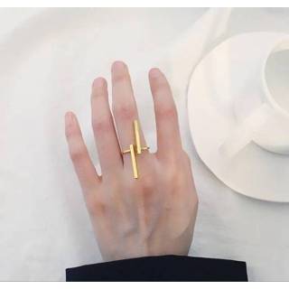 👉 Goud Creatieve eenvoudige geometrie opening vinger ringen persoonlijkheid sieraden (goud)