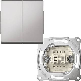 👉 Merten Aquadesign impulsschakelaar met drukknop aluminium MTN343160 + MTN31500000