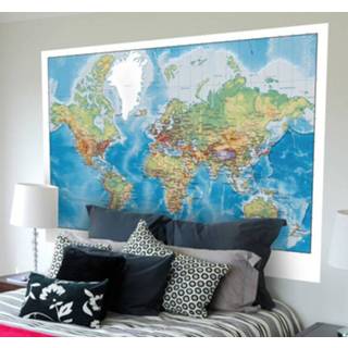 👉 Muursticker Wereld Map