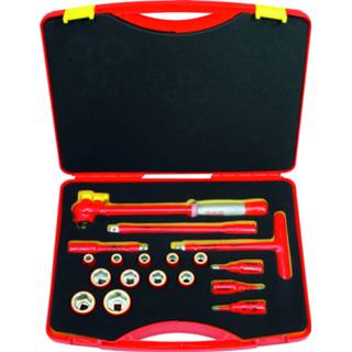 👉 Gereedschapset Friedrich 18-Delige met 1/2'' Omschakelratel 1000V VDE 4007555252003