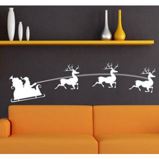 👉 Muursticker kerstman slee herten