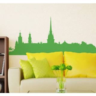 👉 Muursticker Stockholm Skyline