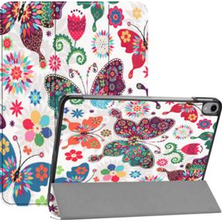 👉 Kunstleer vlinders stand flip hoes wit 3-Vouw sleepcover - iPad Pro 11 inch 9145425557249