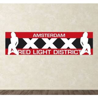 Muursticker rood Amsterdam Red Light District