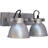 👉 Wandlamp zink industrial dubbel antiek - 28x14x16 cm