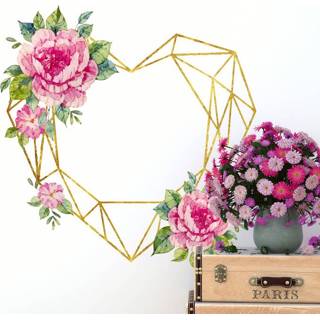 👉 Nederlands 3D sticker hart en bloemen