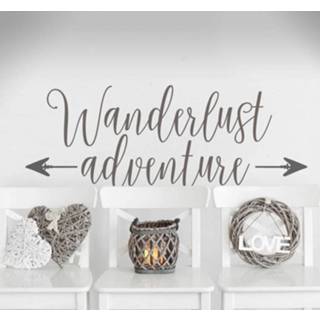 👉 Muursticker nederlands Tekst wanderlust adventure pijl
