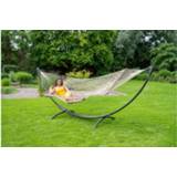 👉 Wit polyester XXL hangmat met standaard 'Arc & Rope' Natura Hangmatset 8719925914331