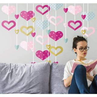 👉 Muursticker nederlands Tienerkamer krans harten