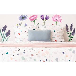 👉 Muursticker nederlands Muurstickers slaapkamer getekende bloemen