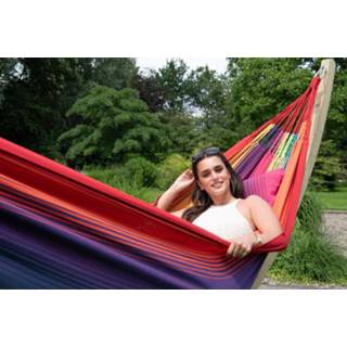 👉 Hangmat veelkleurig beschikbaar met standaard polycotton Familie 'Wood & Refresh' Rainbow 8719925913747