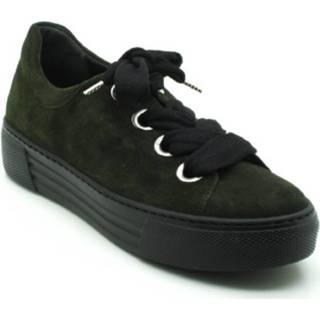 👉 Veter schoenen damesschoenen groen vrouwen leer Gabor Veterschoenen