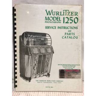 👉 Jukebox Wurlitzer 1250 Service Instructions And Parts Catalog