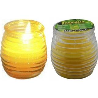 👉 Kaars glas Setje van 3x citronella muggen kaarsen in 8.5 cm